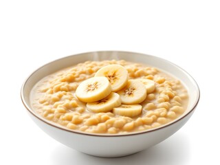 oatmeal with banana slices