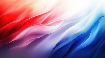 Obraz premium Vibrant Abstract Composition with Red White Blue Flowing Gradient Soft Light