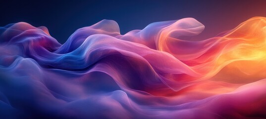 Obraz premium Vibrant Abstract Wave Design in Blue and Purple with Soft Lighting