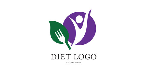 Obraz premium diet logo profesional and health food campaign