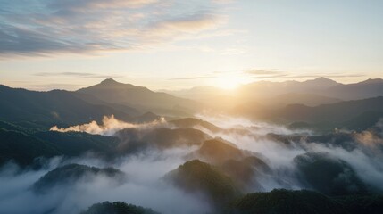 Fototapeta premium Scenic Geothermal Power Plant with Steam amidst Mountain Landscape