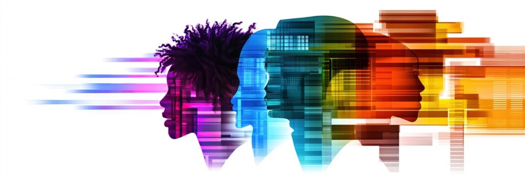 racial justice concept depicting average person caught up in bureaucracy and systemic racism in a digital age accelerated by artificial intelligence