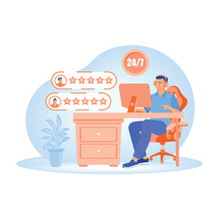 Obraz premium Five-star rated customer support agent.