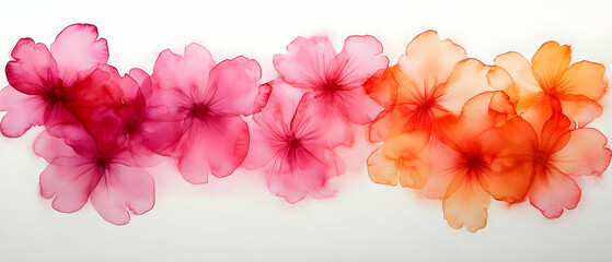 Alcohol ink flowers, gradient, white, design