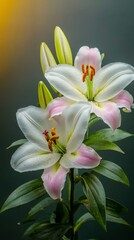 Obraz premium Elegant White Lilies Funeral Flower Sympathy Memorial Remembrance Bloom