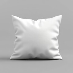 Obraz premium Plain white square pillow on grey background. (2)