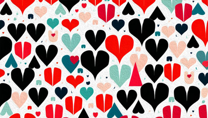 Fototapeta premium Valentine's Day card design. Illustration with oil paint. Pattern for printing on wall decorations, covers, wallpapers