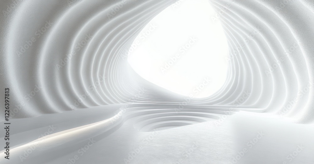 Poster white curved abstract background with soft light and modern texture
