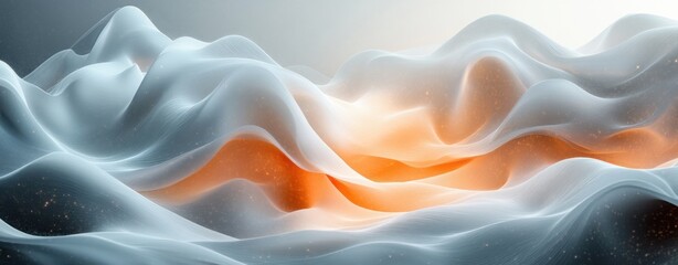 Obraz premium Abstract Serene Waves Light White Minimalist Background