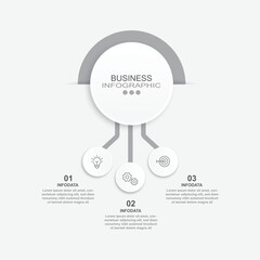 Business infographic template. 3 Step timeline journey. Process diagram, 3 options on white background
