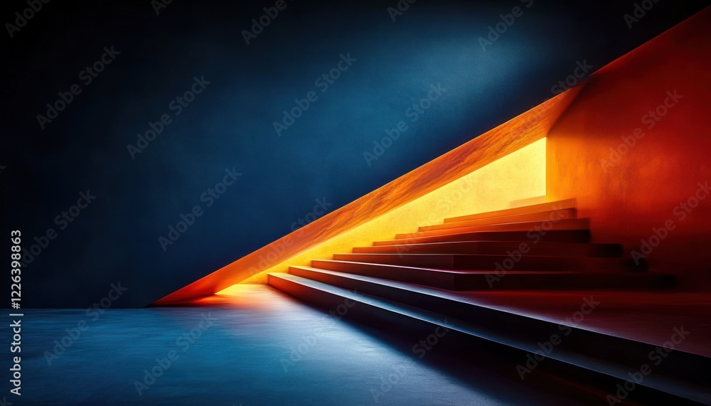 Poster geometric abstract background with dynamic lighting for modern business presentation
