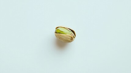 A Single Pistachio Nut on a White Background