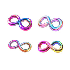3D rendering of a colorful infinity symbol on a white background