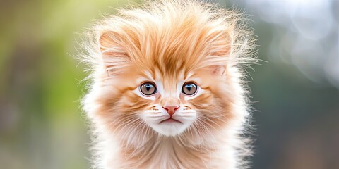 Fototapeta premium housecat kitten with lion's mane