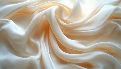 Obraz premium Elegant Flowing White Silk Fabric with Soft Texture and Intricate Folds