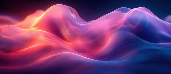 Fototapeta premium Teal and Magenta Flowing Light Trails Abstract Design