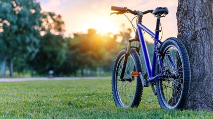 Obraz premium Sunset Mountain Bike Ride