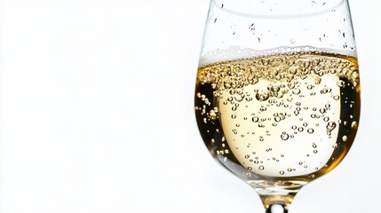 Close-up of Sparkling Wine in a Glass