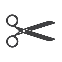Scissors icon vector illustration, gray.