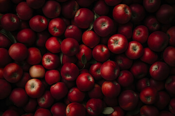 Riped red apples texture background.