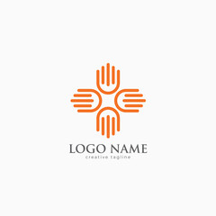 Hand logo fully editable vector template