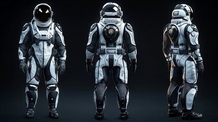 Futuristic Spacesuit Design: A 3D Render of a Next-Gen Astronaut Suit