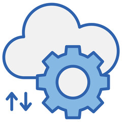 Tcp Ip Blue White Icon