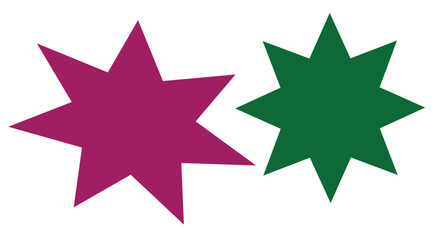 bursting shape speech bubbles set. starburst and sunburst cartoon with different color isolated on white background