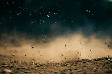 Dirt fly after motorcross roaring by.