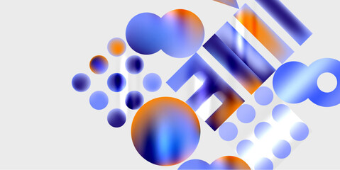 Simple shapes - circles, triangles, rectangles abstract background. Vector Illustration For Wallpaper, Banner, Background, Card, Book Illustration, landing page