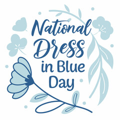 national dress in blue day silhouette vector illustration