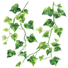 green leaves isolated on transparent white background, clipping path