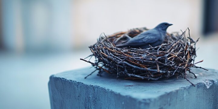 bird in bird's nest 