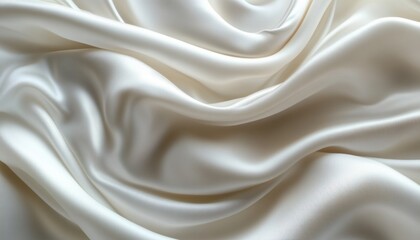 Obraz premium Elegant Flowing White Silk Fabric Background Soft Light Texture Design
