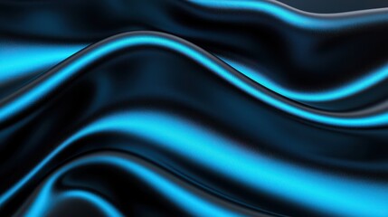 A close-up view of smooth, flowing blue fabric with elegant curves and texture.