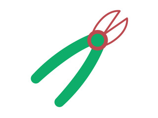 Pruning shear icon. Farming and gardening icon. Flat outline icon concept.