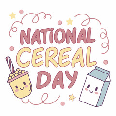 NATIONAL CEREAL DAY silhouette vector illustration