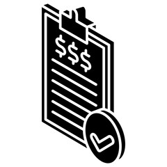Analysis glyph isometric 3D icon. use for modern concept, print, UI, UX kit, web and app development. Vector EPS 10, related to education, business, finance.