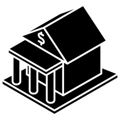 Banking glyph isometric 3D icon. use for modern concept, print, UI, UX kit, web and app development. Vector EPS 10, related to education, business, finance.
