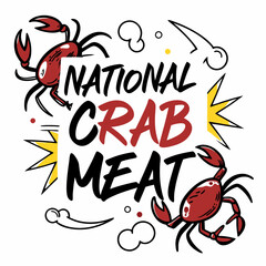 NATIONAL CRAB MEAT DAY silhouette vector illustration
