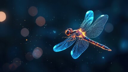 A symbolic glowing Dragonfly indicating in World Wildlife Day concept