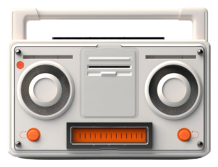 PNG retro vintage boombox radio