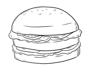 hamburger  digital illustration drawing isolated