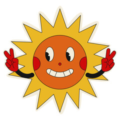 Retro Cartoon Character. Isolated on White Background. Vector Illustration