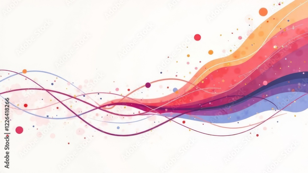 Poster a colorful wave with a white background
