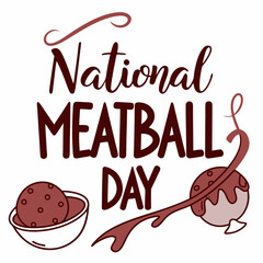 NATIONAL MEATBALL DAY silhouette vector illustration