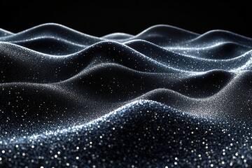 Obraz premium Abstract Dark Blue and Gray Particle Wave Background