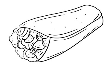burrito  digital illustration drawing isolated