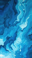 Fototapeta premium Blue abstract oil painting with swirling shades of navy, cerulean, and azure creating a mesmerizing background, vivid, colorful, unique