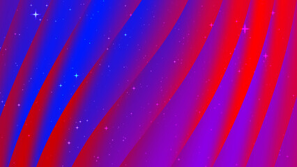 Abstract wave pattern with vibrant red, blue, and purple gradient stripes in a dynamic, colorful design